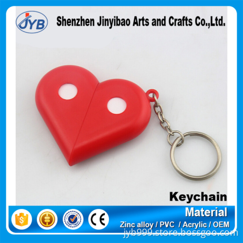 new design plastic heart shape easy carry pill medicine case keychain